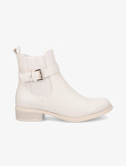 Bottines plates en simili - Beige - 5