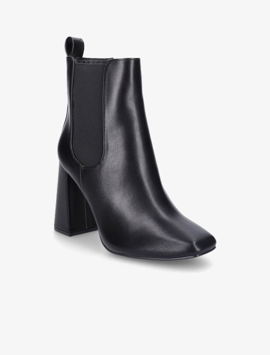 Bottines à talon haut et bout carré - Noir - 2