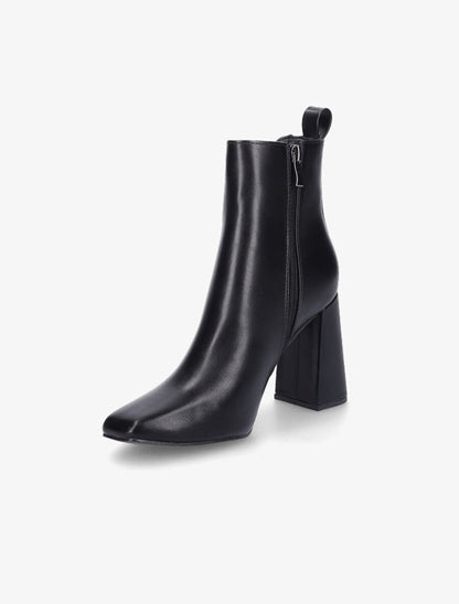 Bottines à talon haut et bout carré - Noir - 3