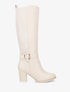 Bottes élastiquées à talon et boucle - Beige - 1