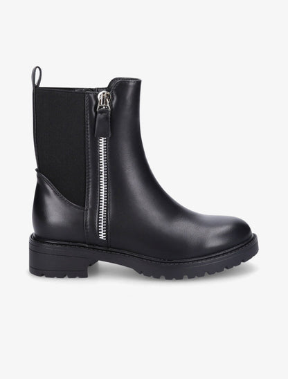 Bottines élastiquées à zip décoratif - Noir - 5