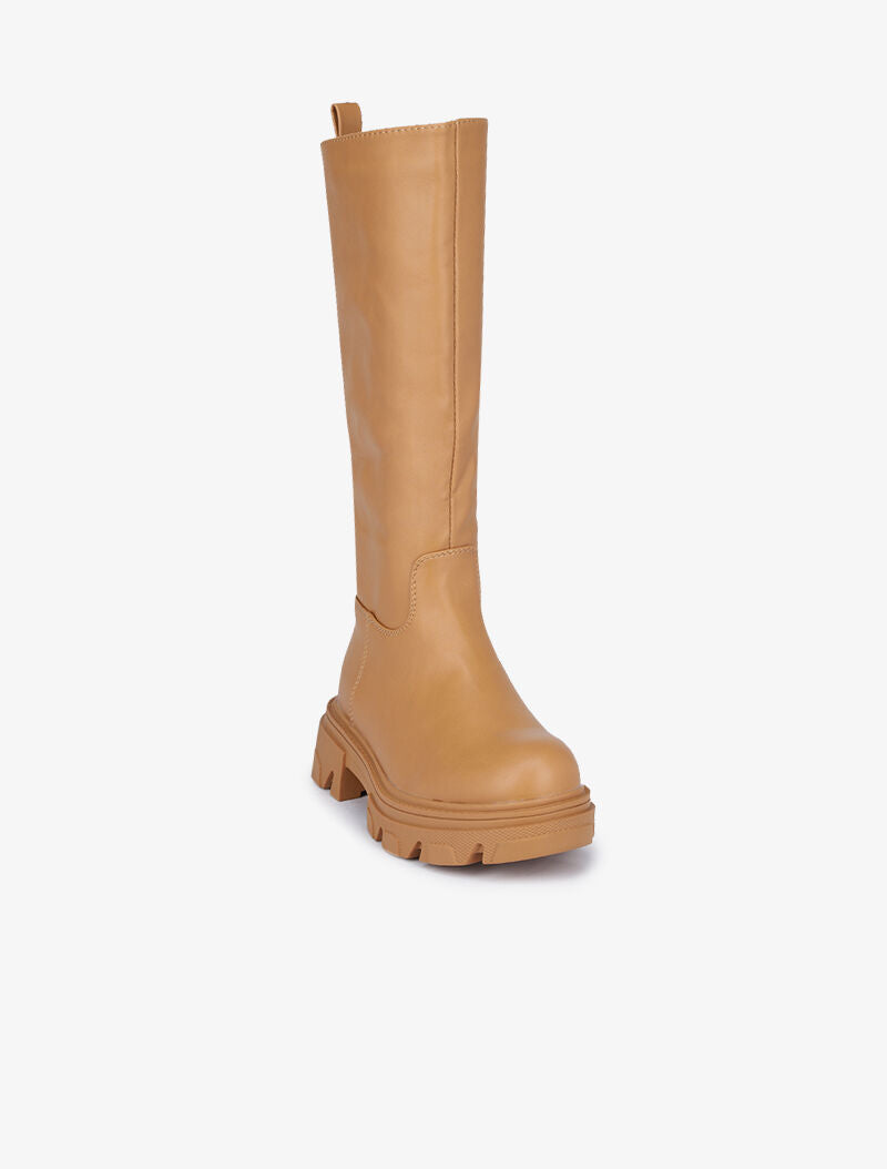 Bottes classiques en simili - Caramel - 2