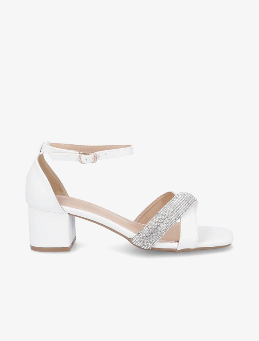 Sandales croisées à strass - Blanc - 5
