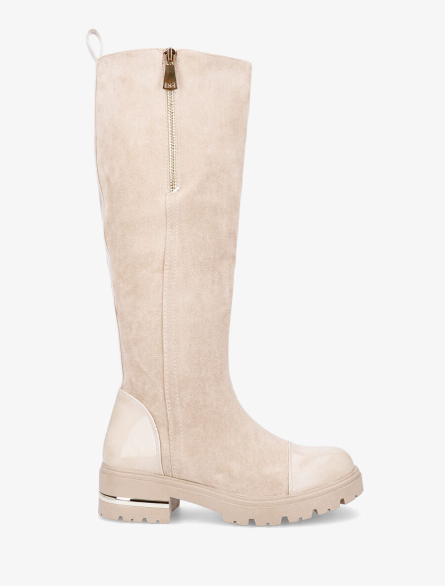Bottes à bouts vernis - Beige - 5