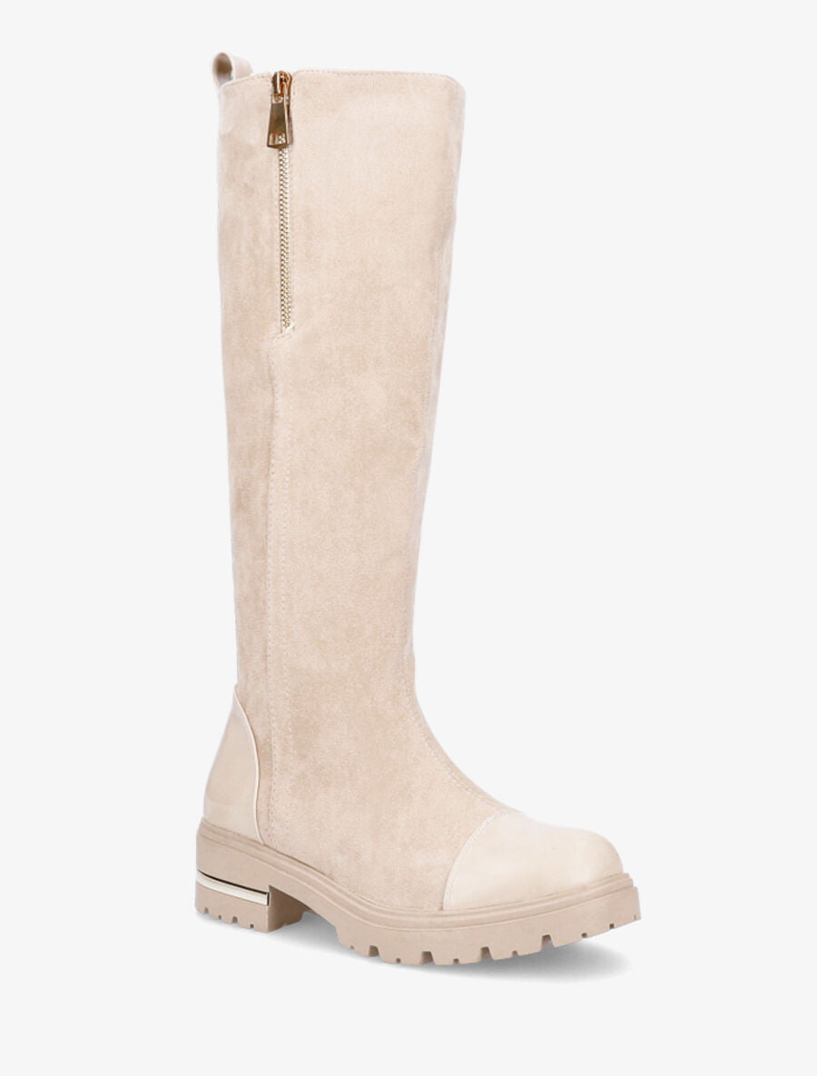Bottes à bouts vernis - Beige - 2