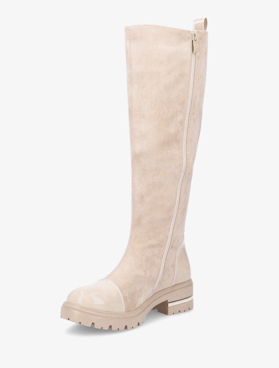 Bottes à bouts vernis - Beige - 3