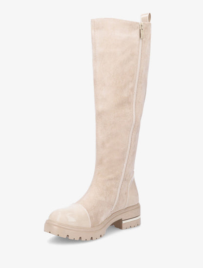 Bottes à bouts vernis - Beige - 3