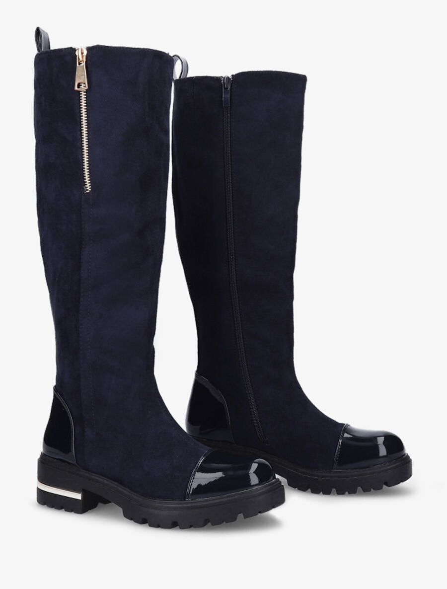 Bottes à bouts vernis - Marine - 4