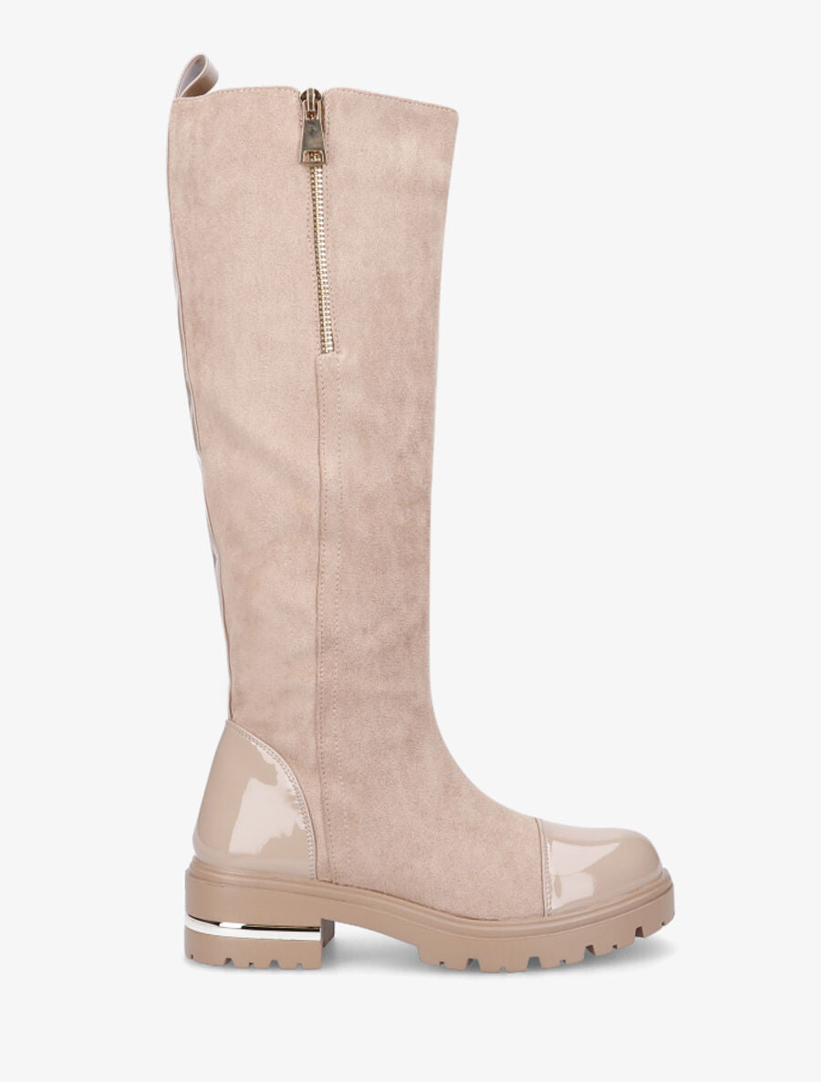 Bottes à bouts vernis - Taupe - 5