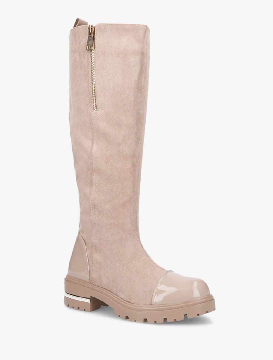 Bottes à bouts vernis - Taupe - 2