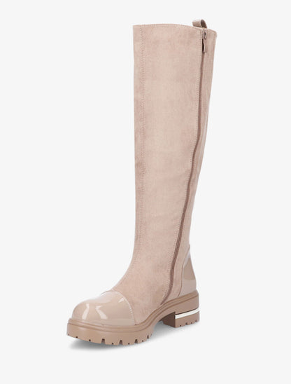 Bottes à bouts vernis - Taupe - 3