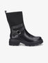Bottines style chaussettes à boucle amovible - Noir - 1