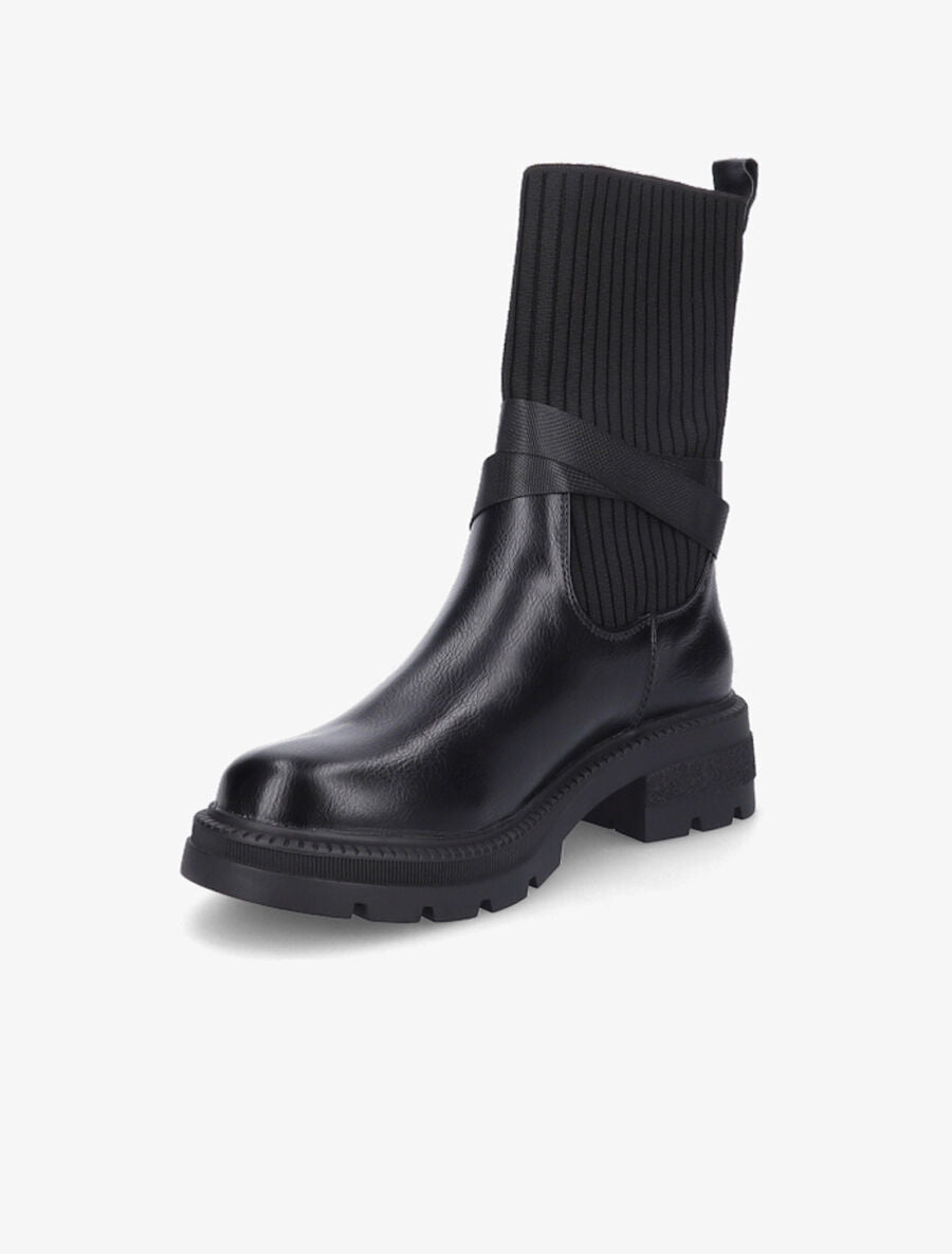 Bottines style chaussettes à boucle amovible - Noir - 3