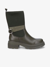 Bottines style chaussettes à boucle amovible - Kaki - 1