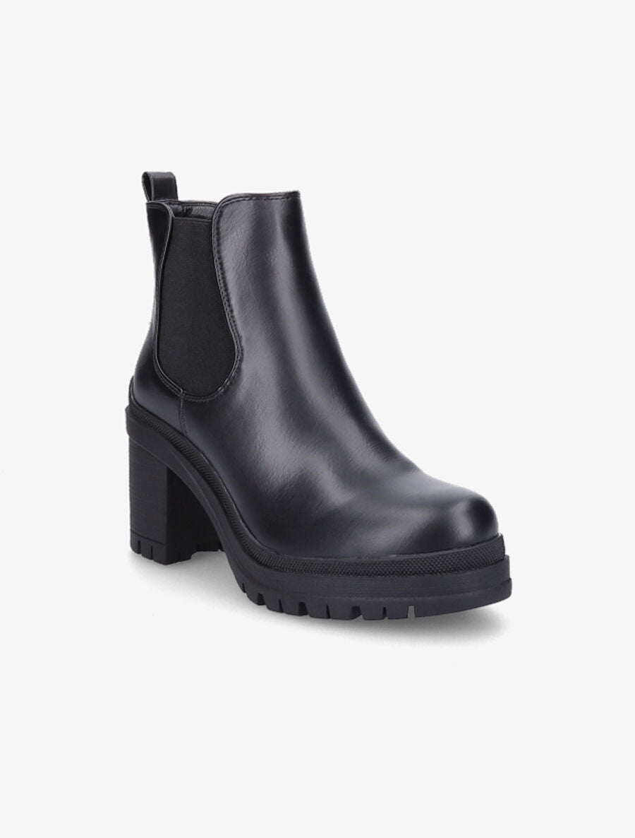Bottines élastiquées à talon mi-haut - Noir - 2