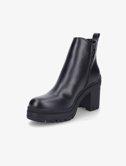 Bottines élastiquées à talon mi-haut - Noir - 3