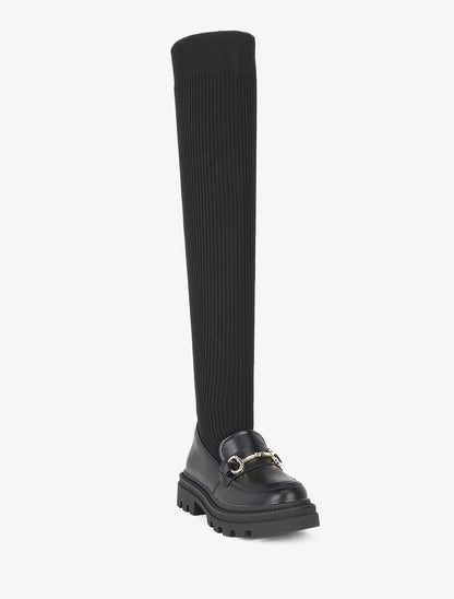 Cuissardes style chaussette à boucle - Noir - 3