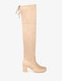 Cuissardes en suédine à talon - Beige - 5