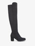 Bottes en suédine à talon épais - Noir - 5