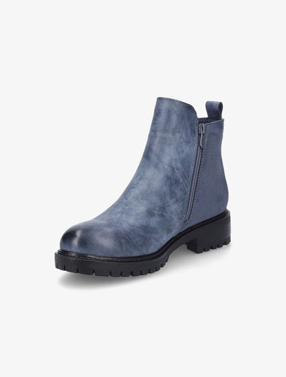 Bottines bi-matière et paillettes - Bleu - 3