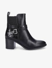 Bottines à contrefort croco - Noir - 5