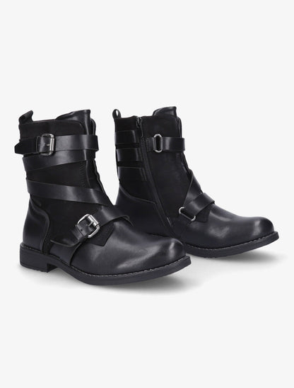 Bottines montantes à sangles - Noir - 4