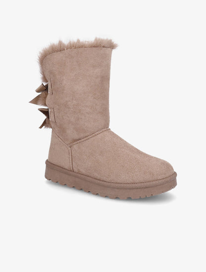 Boots en suédine à noeud - Taupe - 2