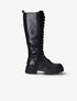 Bottes à crans stylisés et lacets - Noir - 5