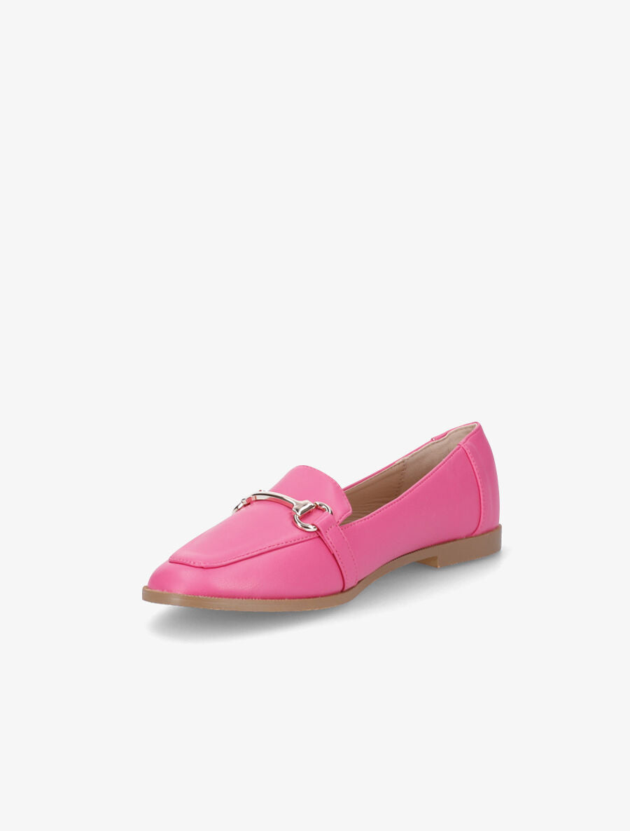 Mocassins à boucle en simili - Fushia - 3