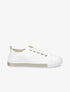 Sneakers à oeillets ornés de strass - Or - 5