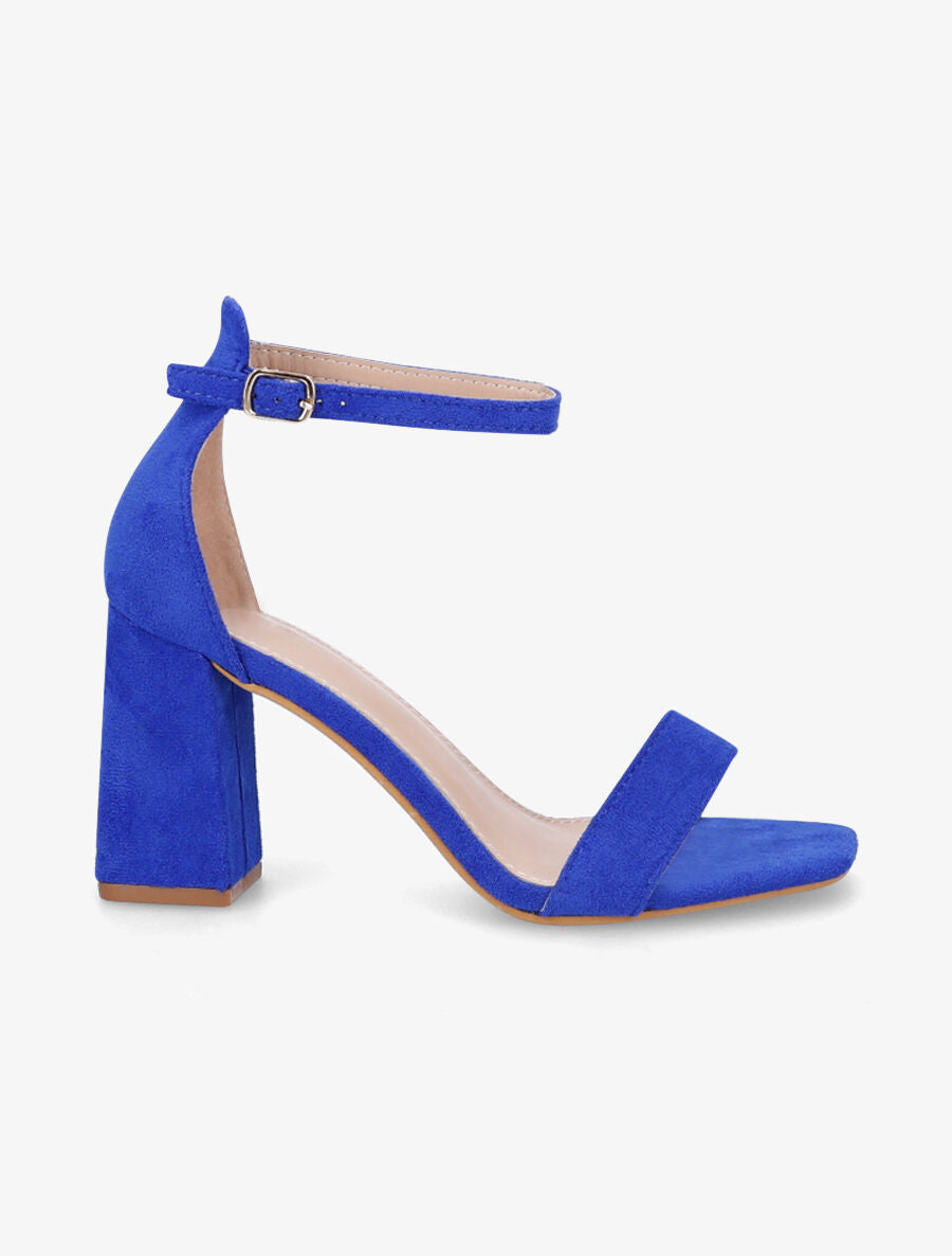 Sandales en suédine à talon - Bleu roi - 1