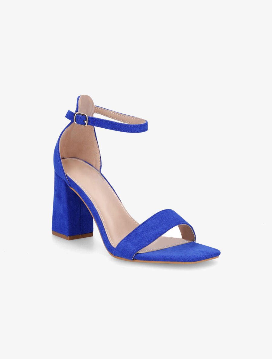 Sandales en suédine à talon - Bleu roi - 2