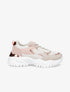 Sneakers à contrefort contrastant et détail métallique - Rose - 1