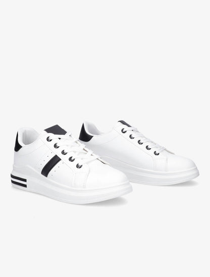 Baskets classiques en simili - Noir/blanc - 4
