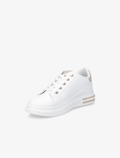 Baskets classiques en simili - Blanc/beige - 3