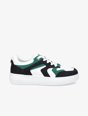 Sneakers bicolore en simili - Noir - 5