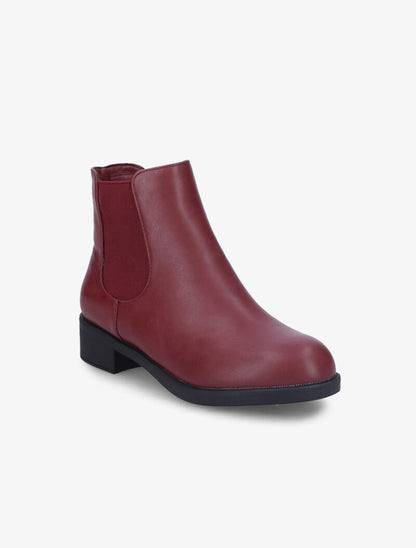 Chelsea boots en simili à semelle contrastante - Bordeaux - 3