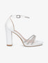 Sandales à talon haut et strass en simili - Blanc - 1