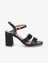 Sandales à talon et double brides en simili - Noir - 5