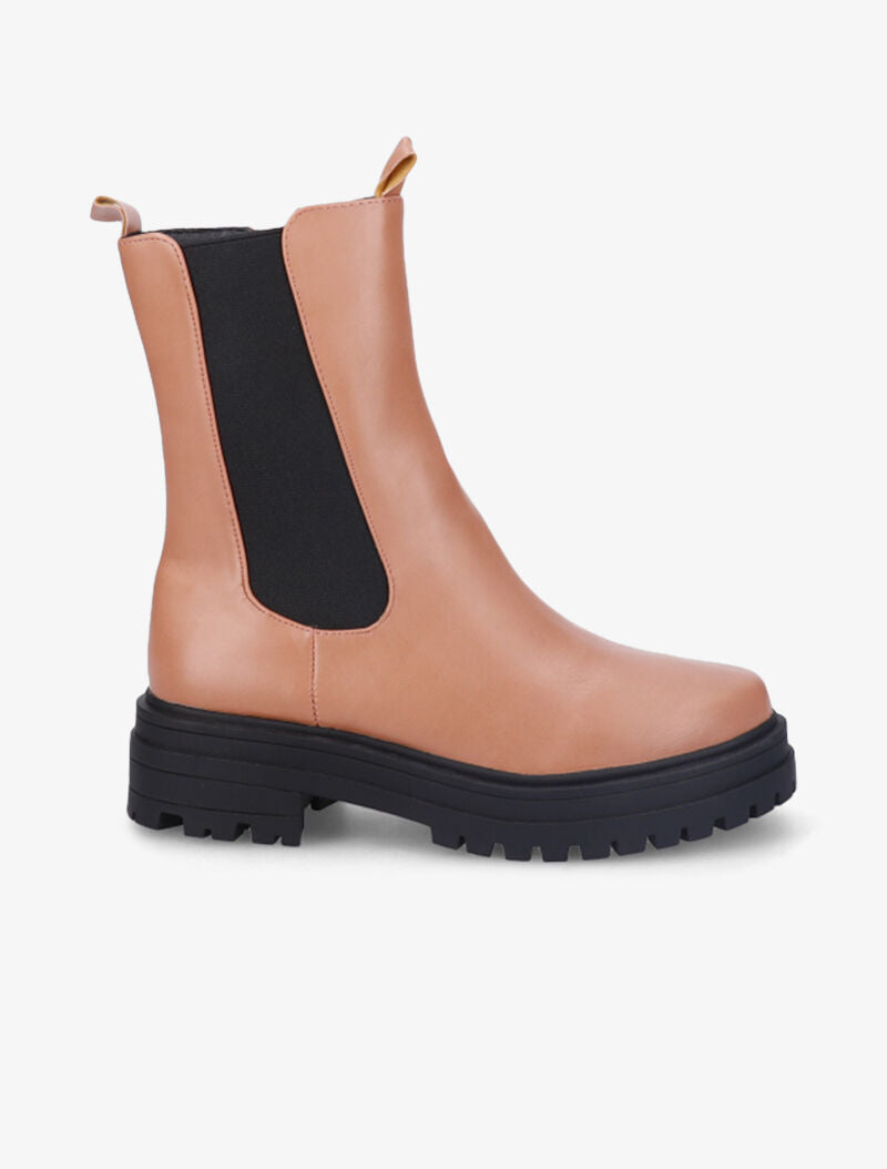 Bottines à plateforme et semelle crantés stylisés - Rose - 2