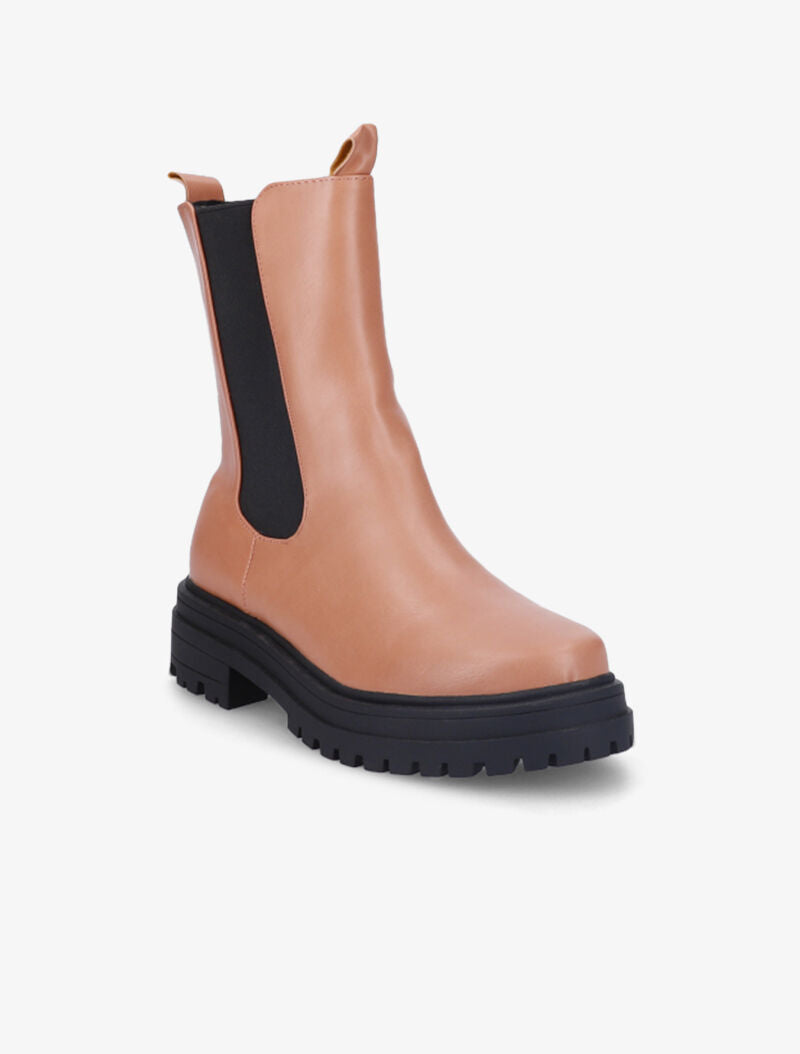 Bottines à plateforme et semelle crantés stylisés - Rose - 3