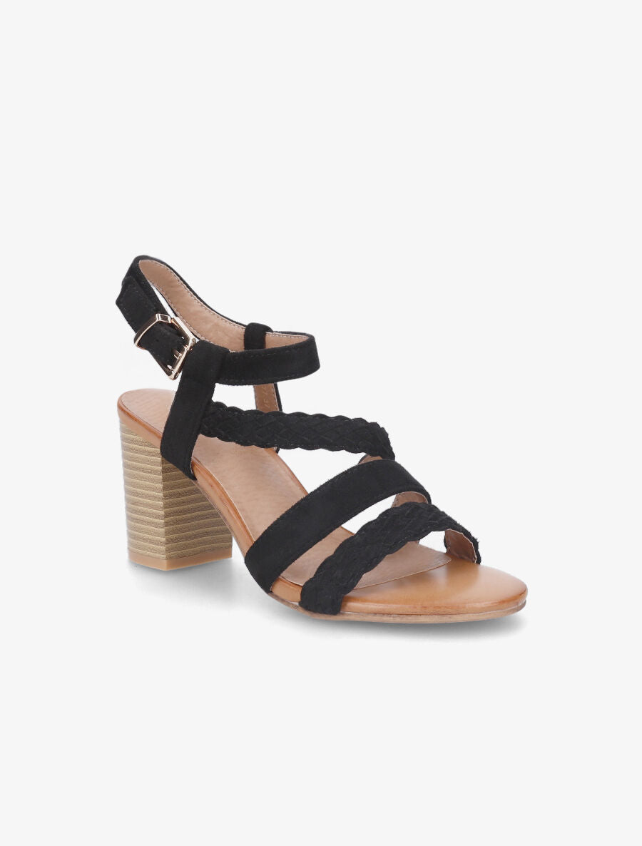 Sandales en suédine multi brides - Noir - 2
