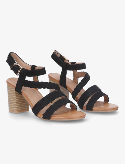 Sandales en suédine multi brides - Noir - 4