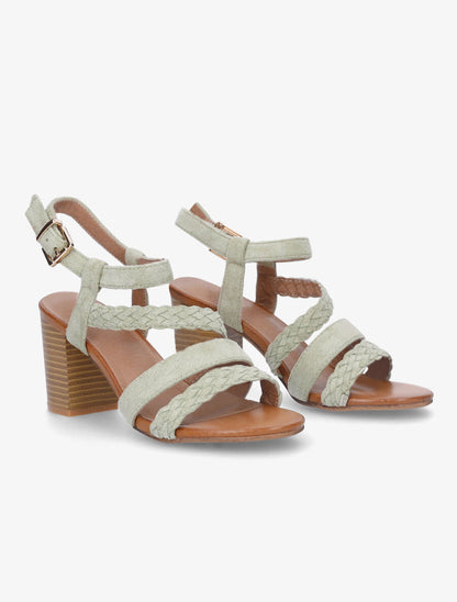 Sandales en suédine multi brides - Vert clair - 4