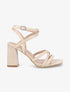 Sandales en suédine à talon carré - Beige - 5