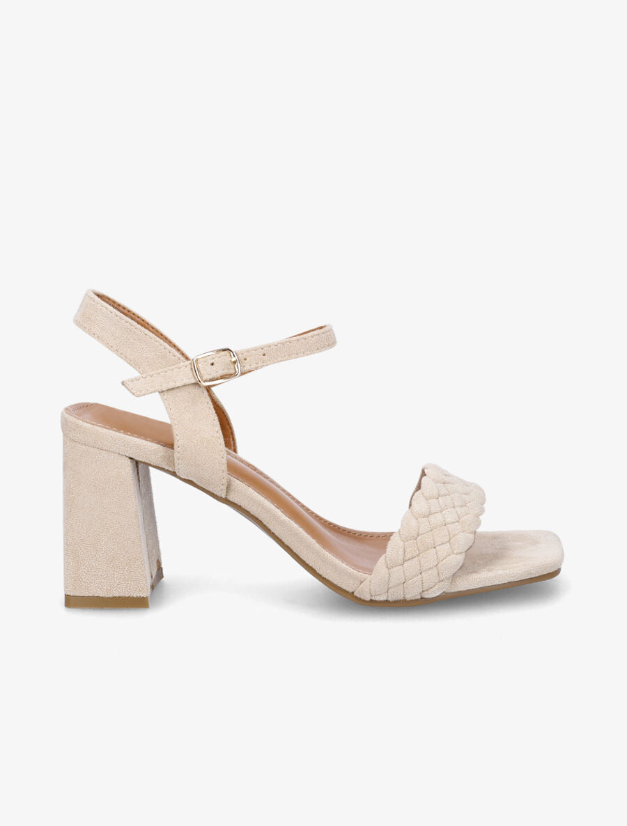 Sandales en suédine classique à bride tressée - Beige - 1