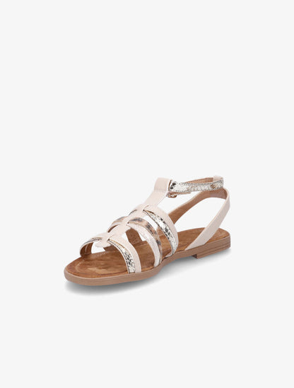 Nu-pieds en simili à multi brides - Beige - 3