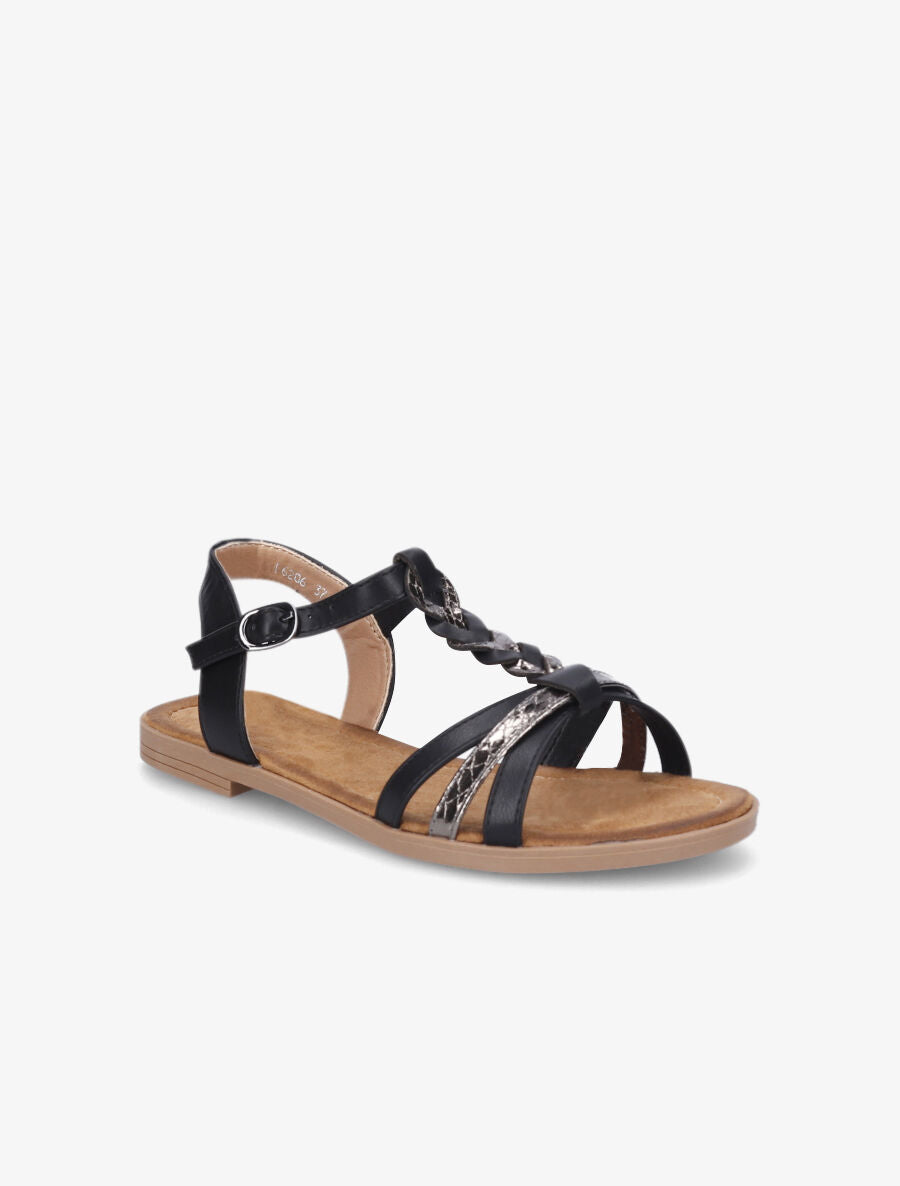 Nu-pieds tressés et irisés - Noir - 3