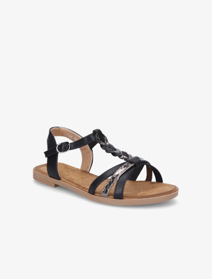 Nu-pieds tressés et irisés - Noir - 3