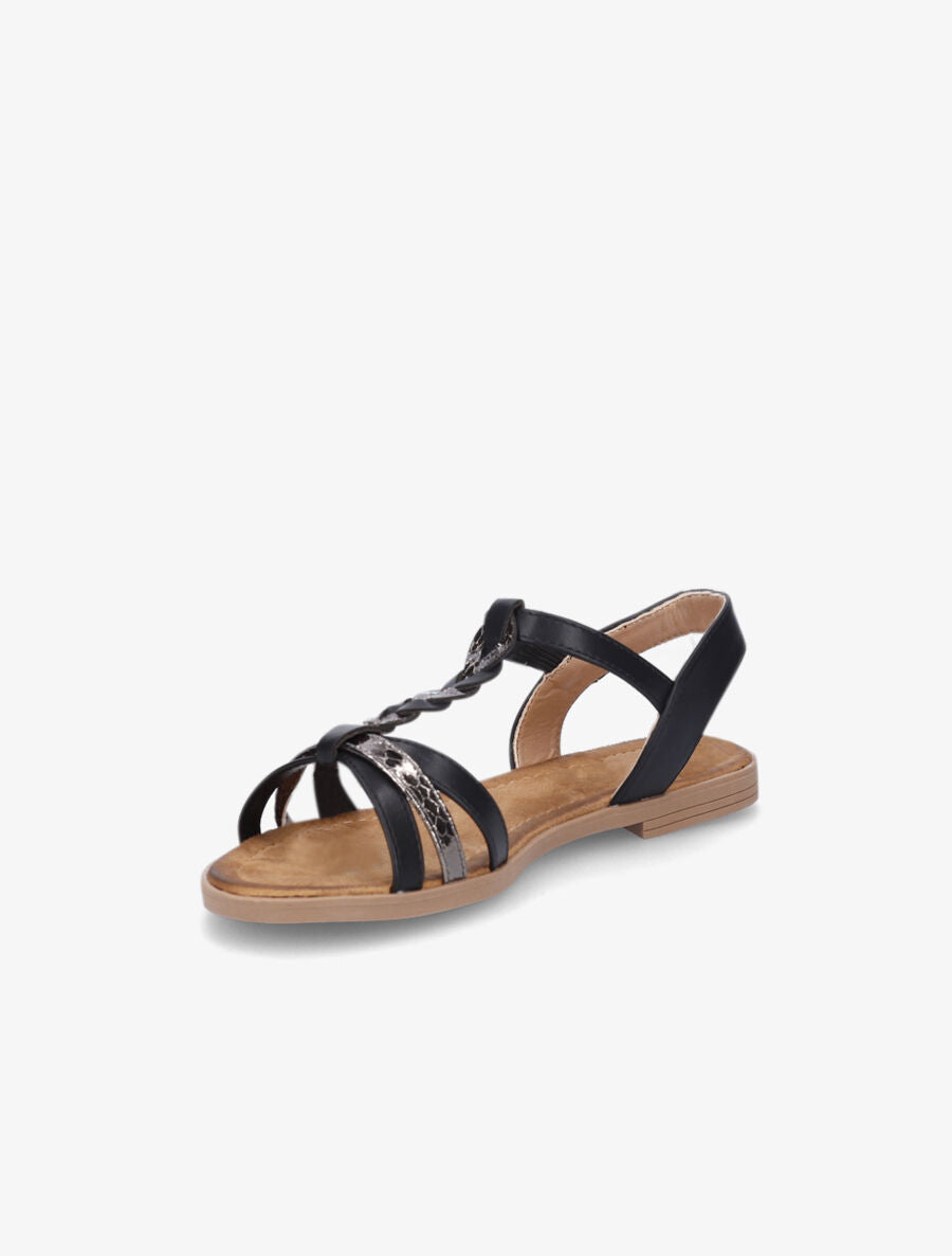Nu-pieds tressés et irisés - Noir - 4